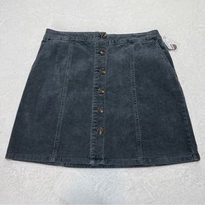 NWT Maurices Button Front Corduroy Skirt G6